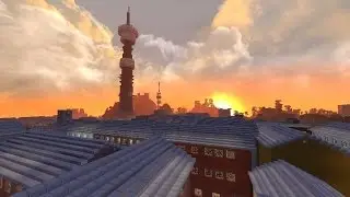 Minecraft: City powered by nuclear power plant. (redstone)