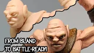 Painting a Hand-Sculpted Ogre Warrior Miniature for a Tabletop Skirmish Game