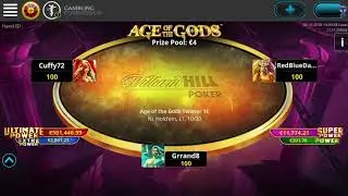 Playing Age of Gods, Fast Poker Tournament on WilliamHill