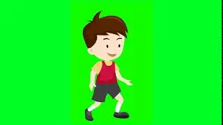 Boy Running green screen