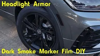 How to Smoke Front Reflector with Tint Film DIY - Volkswagen Tiguan - Headlight Armor