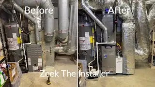 HVAC basement installation Lennox equipment, UV light, 5&rdquo; Media filter, Plenums, rerouting gas 🔥🔥
