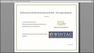 WIOA Performance & RSA 911 Data Webinar