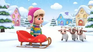 Three Baby Goats on the Snow Sledge 🐐❄️🛷 | 3D Animated Nursery Rhyme for Kids
