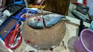 White Fish Cutting Skills 🔥 Bigeye Trevally Fillet | Satisfying Seafood Processing