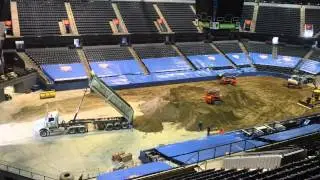 Building a monster truck arena with 100 loads of dirt in 40 seconds