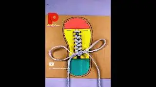 Zapato de cart&oacute;n para aprender a atar los cordones #manualidades #diy #craft