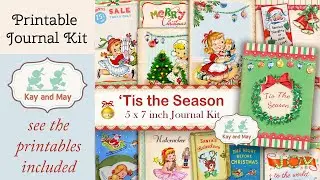 Christmas Junk Journal printable kit by KayandMay, Christmas printables fun DIY Christmas craft idea