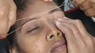 Patli Eyebrows Banana Seekhe||How To Do Thine Eyebrows||Eyebrow Threading Tutorial 