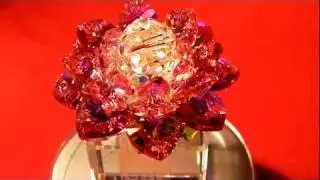 Swarovski Crystal Lotus Flower , Red Rose