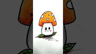 Cute Mushroom Drawing #shorts #easydrawing #howtodraw