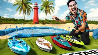 RC Boat Race Challenge on Mini Water Canal🔥  कौनसी नाव जीतेगी रेस Looser Will Get Mud Bath