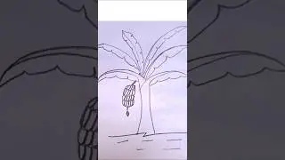 Banana Tree Drawing with Pencil | Easy Drawing Tutorial #shorts #youtubeshorts