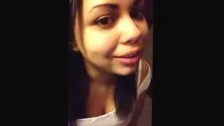 Hot drunk girl talking to the camera