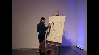 Annie Preece live painting at LAMAG