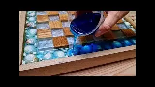 Ocean Chess of Oak and Epoxy with Floating effect & LED |Manufacturing process | Learn manufacturing