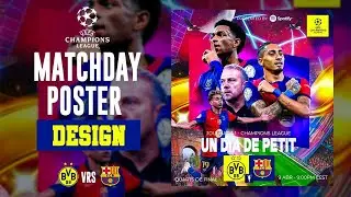 How to design a MATCH DAY FLYER [Champions League Poster] #sportsdesign #championsleague