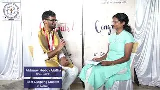 Best Outgoing Student (Overall), Abhinav Reddy Gutha, B.Tech. (CSE)