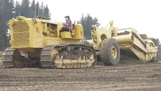 Caterpillar D9D Tractor and Birtley Cable Operated Pull Scraper