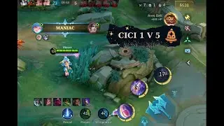 CICI 1v5 MANIAC  | Survived vs 5 and Wiped Them All | MLBB