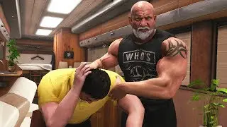 WWE 2K19 What Happens if You Enter Goldberg's Tour Bus WITHOUT Knocking?