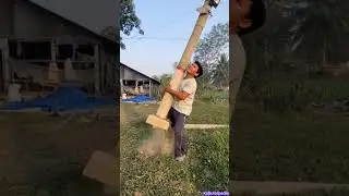 বিদ্যুৎ এর খুটি উপড়ানোর শক্তি দেখুন!!