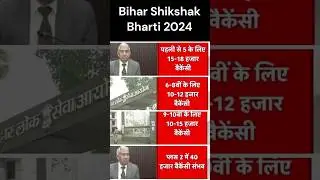 Bihar Shikshak Bharti 2024 | Bihar Teacher Vacancy 2024 Notification