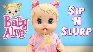 Baby Alive 2006 Sip N Slurp Doll Drinks Juice and Pees Her Diaper