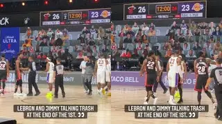 LeBron James and Jimmy butler  trash talk at  1 Qtr game 3 finals