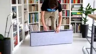 Pouf contenitore in tessuto per letto e poggiapiedi: idee per arredare casa