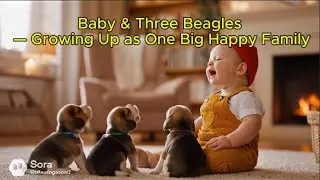 Малыш и три бигля &mdash; растём как одна большая счастливая семья 💛#BabyAndDogs #BeaglePuppies#dog