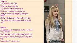 Been Here All Along Hannah Montana Lyrics