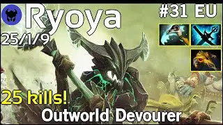 25 kills! Ryoya [TEAMTEAM] plays Outworld Devourer!!! Dota 2 7.20