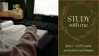 ​✨​1 hour study with me✨​ |pomodoro technique | timer + lofi music