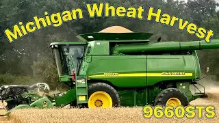 Уборка пшеницы в Мичигане. За рулём нашего старого комбайна! John Deere 9660STS