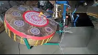 temple electric naivedhya bell pure brass drum with leather and high performance motor