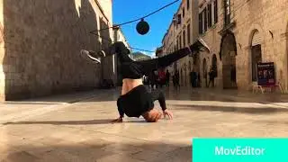 Bboy Ronex on the streets of Dubrovnik, Croatia