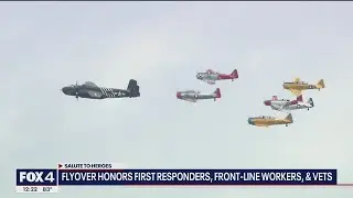 Warbird flyover honors veterans and front line health care workers