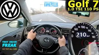2018 Volkswagen Golf 7 1.0 TSI (110 PS) Manual 🚀 Top Speed Autobahn POV Drive with Fuel Consumption