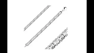 Jewelry &ndash; 925 flat silver bracelet - Byzantine chain style, lobster claw clasp closure, 195 mm