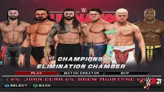 WWE 2k21 EliminationChamber match gameplay PS2 1080p 60fps