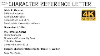 How To Write Character Reference Letter with Sample and Explanation | Writing Tutorials
