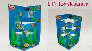 Fish Aquarium Craft 🐬🐟| Aquarium for School Project 🐠🐡| Diy Fish Aquarium/ 3D CRAFT