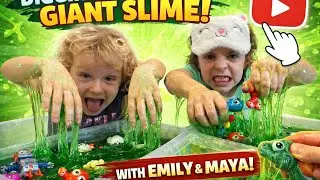 Slime Treasure Hunt! Emily & Maya Find Hidden Toys in GIANT Gooey Slime Box 🧪 