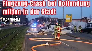Notlandung in Mannheim-Neckarau: Leichtflugzeug kracht auf Stra&szlig;e &ndash; Pilot schwer verletzt
