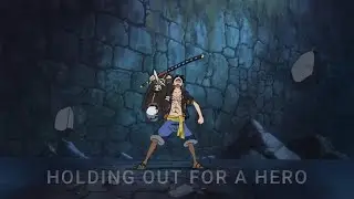 Luffy carries Law across Dressrosa to Jennifer Saunder's Shrek 2 cover of Holding Out for a Hero