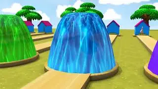 fountain animal crossing video | fountain crossing animal transformation with gorilla , cow cartoon