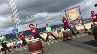 Taiko by Takohachi on Fremont bridge for the Bridge Pedal 2021 &ldquo;Sora&rdquo; by Shogo Yoshii