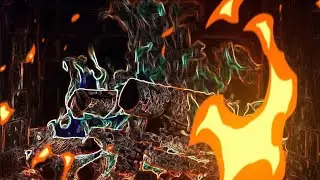 Animated Cartoon Fireplace Burning Full HD