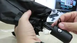 Guarda-Chuva Abre e Fecha Automático Reforçado Contra Vento Cor Preto Desenho do Tecido Liso